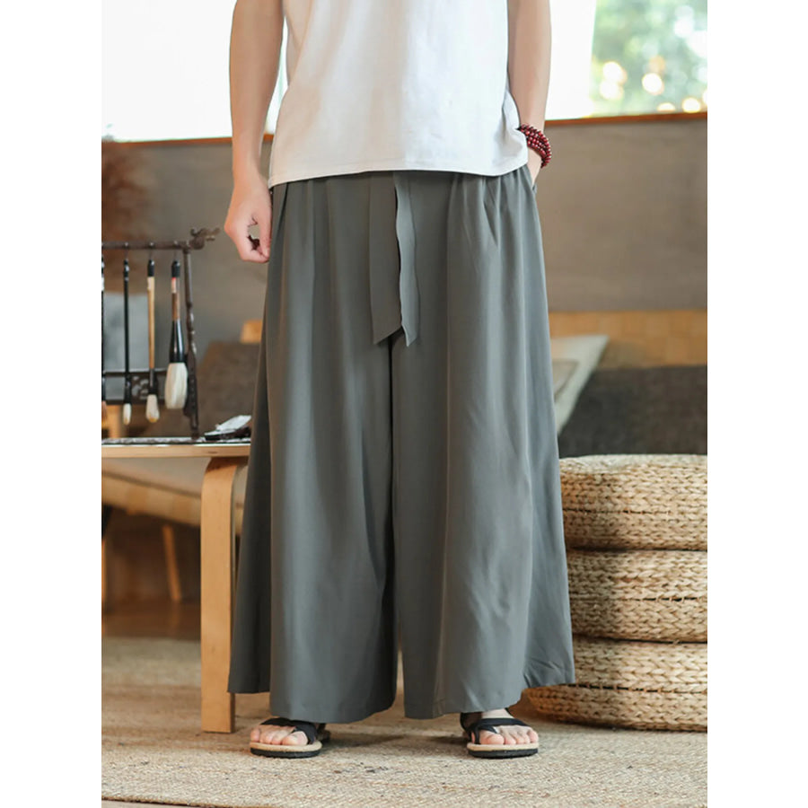 Men’s Plus Size Wide Leg Pants Grey / M Apparel and Accessories