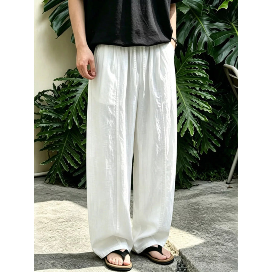 Men’s Plus Size Wide Leg Pants with Drawstring Waist Apparel and Accessories