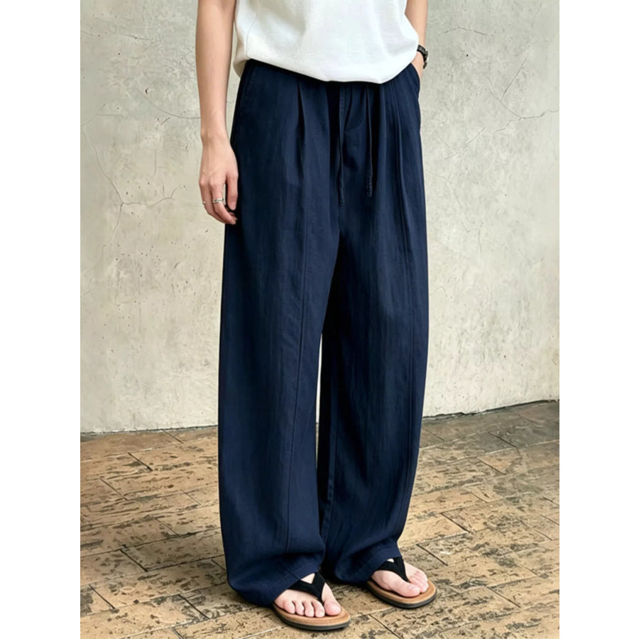 Men’s Plus Size Wide Leg Pants with Drawstring Waist Apparel and Accessories