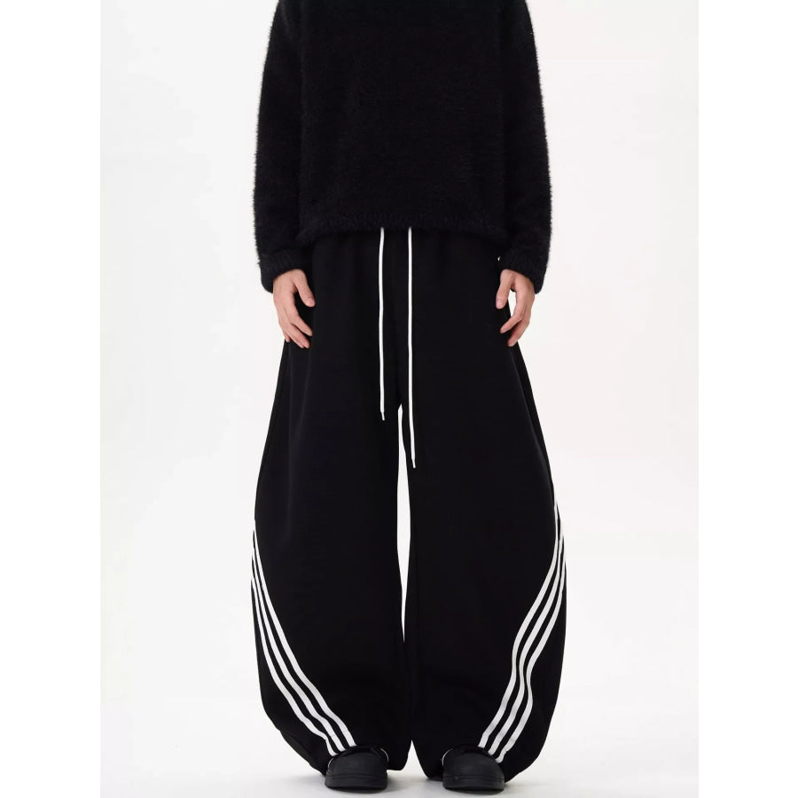 Men’s Plus Size Wide Leg Striped Track Pants Apparel and Accessories