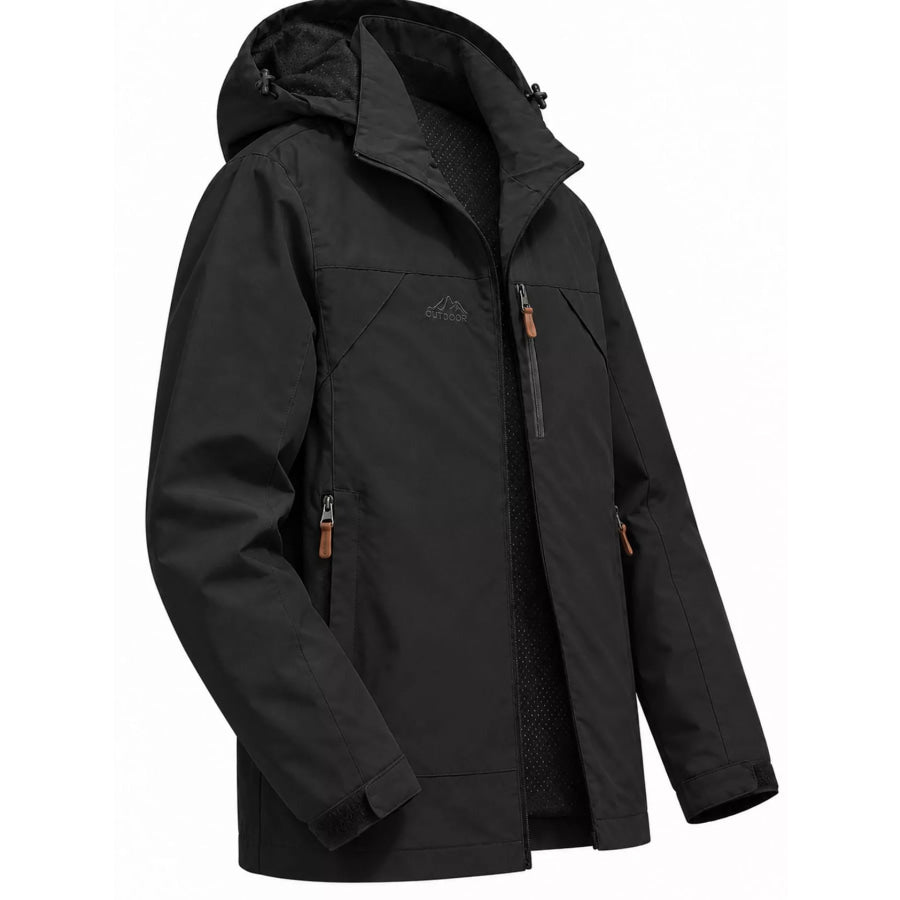 Men’s Plus Size Zip Up Hooded Jacket Apparel and Accessories