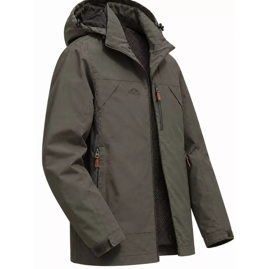 Men’s Plus Size Zip Up Hooded Jacket Apparel and Accessories