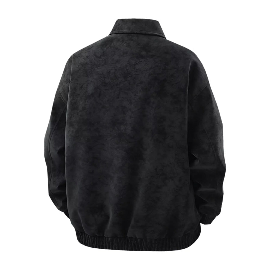 Men’s Plus Size Zip Up Leather Jacket Dark Gray / M Apparel and Accessories