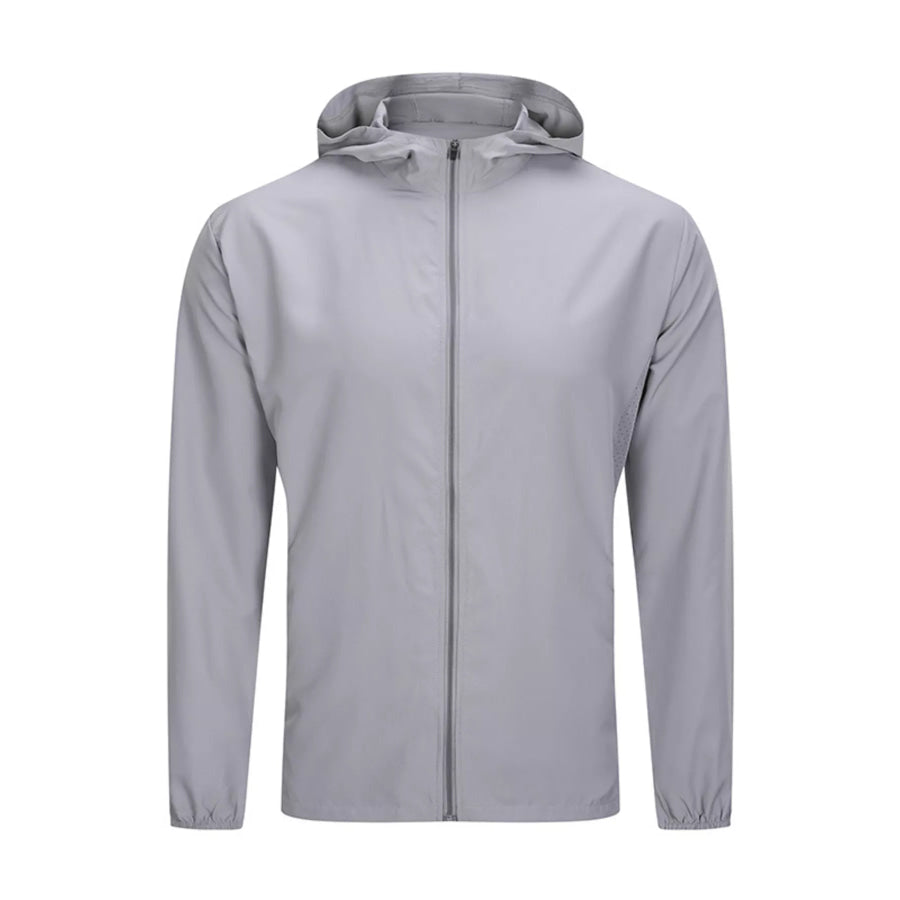 Men’s Plus Size Zip Up Long Sleeve Hooded Jacket Blue / M Apparel and Accessories