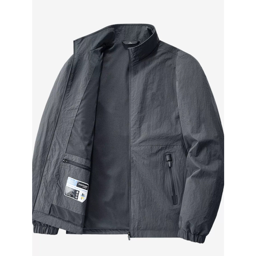 Men’s Plus Size Zip Up Long Sleeve Jacket Apparel and Accessories