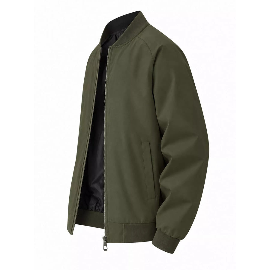 Men’s Plus Size Zip Up Long Sleeve Jacket Apparel and Accessories