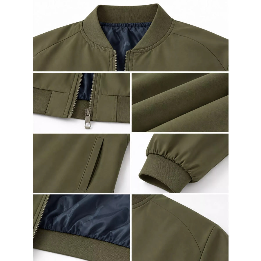 Men’s Plus Size Zip Up Long Sleeve Jacket Apparel and Accessories