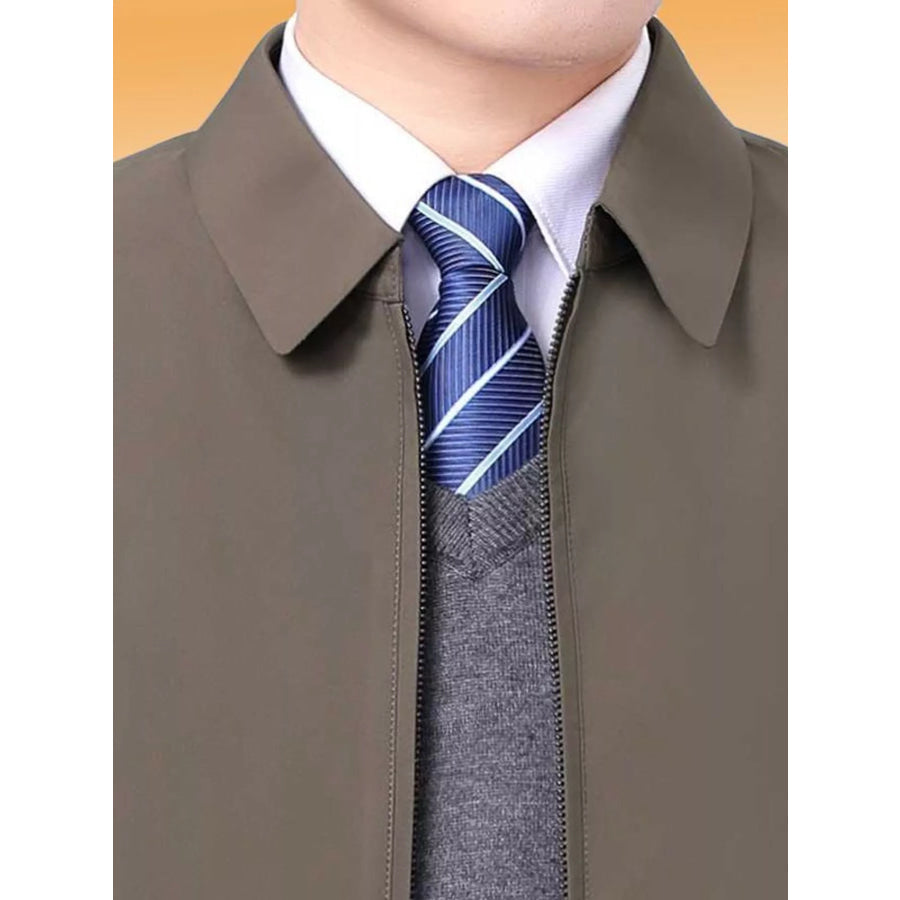 Men’s Plus Size Zip-Up Long Sleeve Jacket Apparel and Accessories