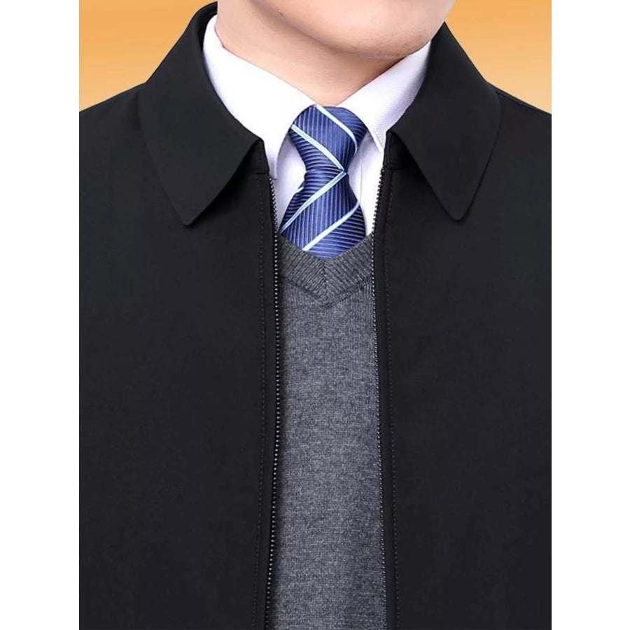 Men’s Plus Size Zip-Up Long Sleeve Jacket Apparel and Accessories