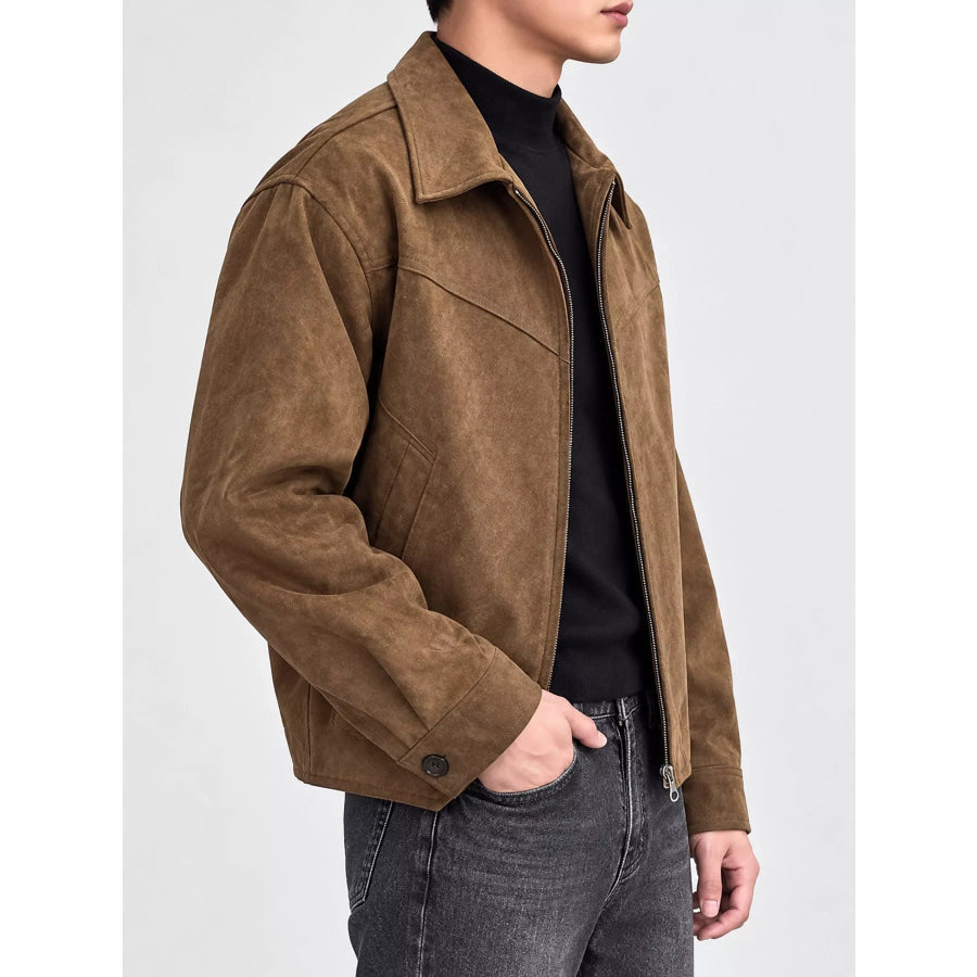 Men’s Plus Size Zip Up Long Sleeve Jacket Apparel and Accessories