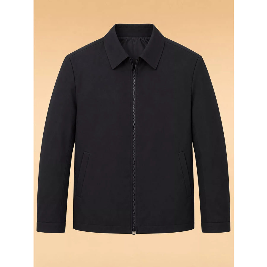Men’s Plus Size Zip-Up Long Sleeve Jacket Apparel and Accessories
