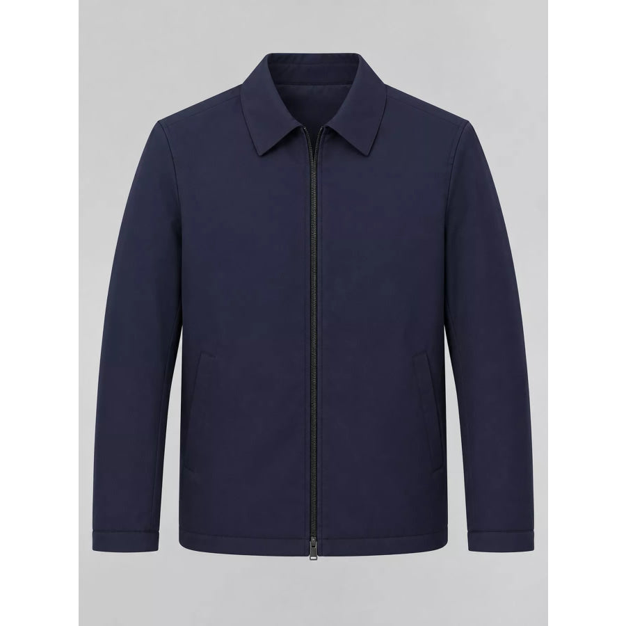 Men’s Plus Size Zip-Up Long Sleeve Jacket Apparel and Accessories