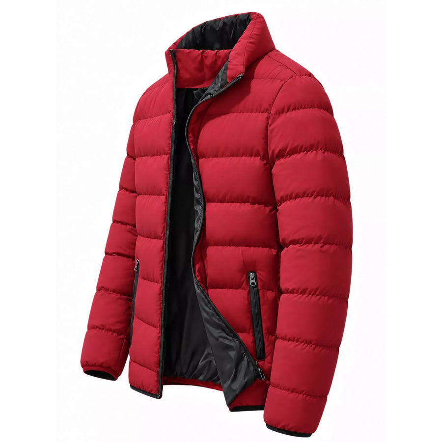 Men’s Plus Size Zip Up Long Sleeve Puffer Jacket Apparel and Accessories