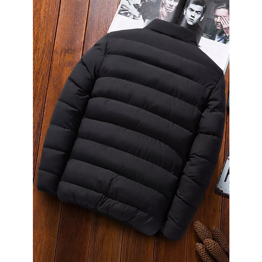 Men’s Plus Size Zip Up Long Sleeve Puffer Jacket Apparel and Accessories