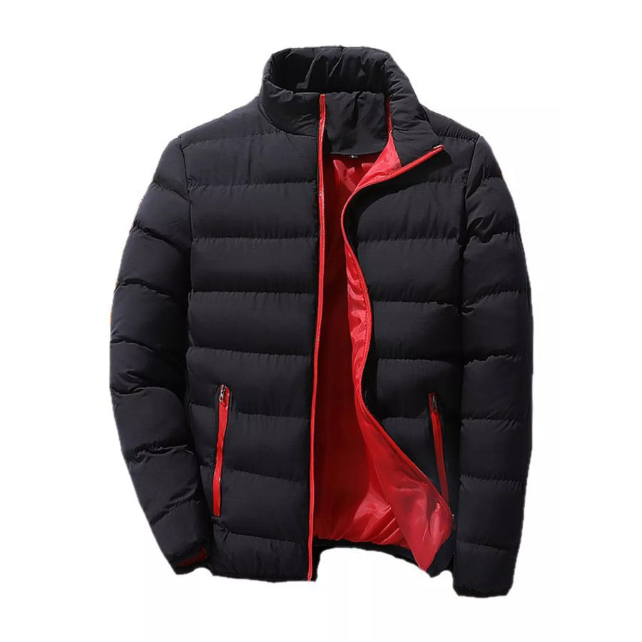 Men’s Plus Size Zip Up Long Sleeve Puffer Jacket Black / M Apparel and Accessories