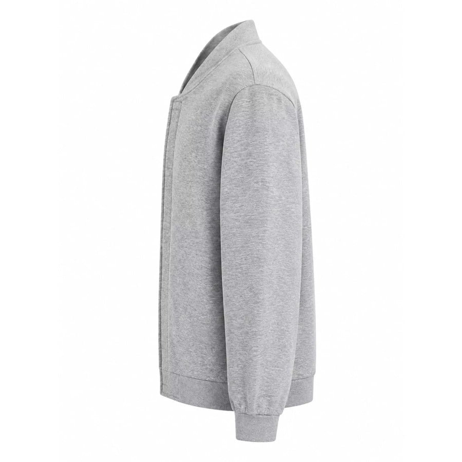 Men’s Plus Size Zip Up Long Sleeve Sweatshirt Light Gray / M Apparel and Accessories