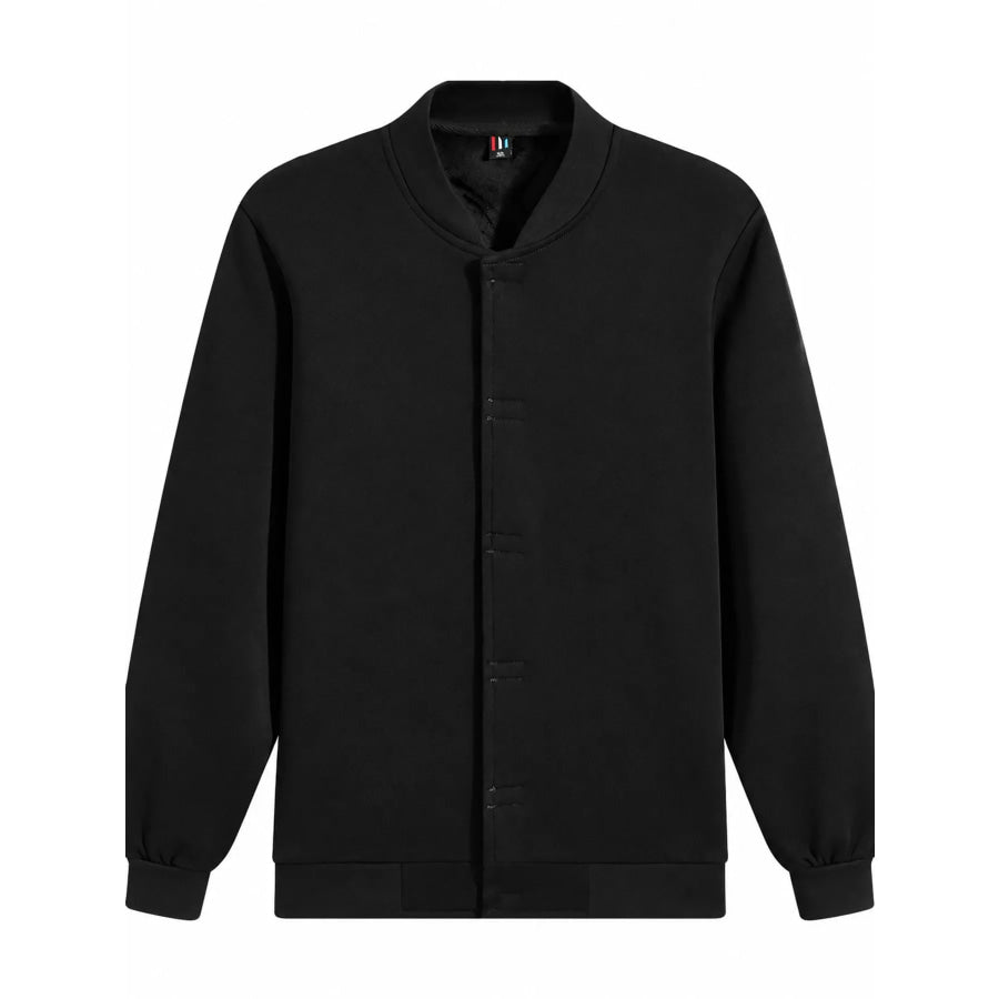 Men’s Plus Size Zip Up Long Sleeve Sweatshirt Black / M Apparel and Accessories