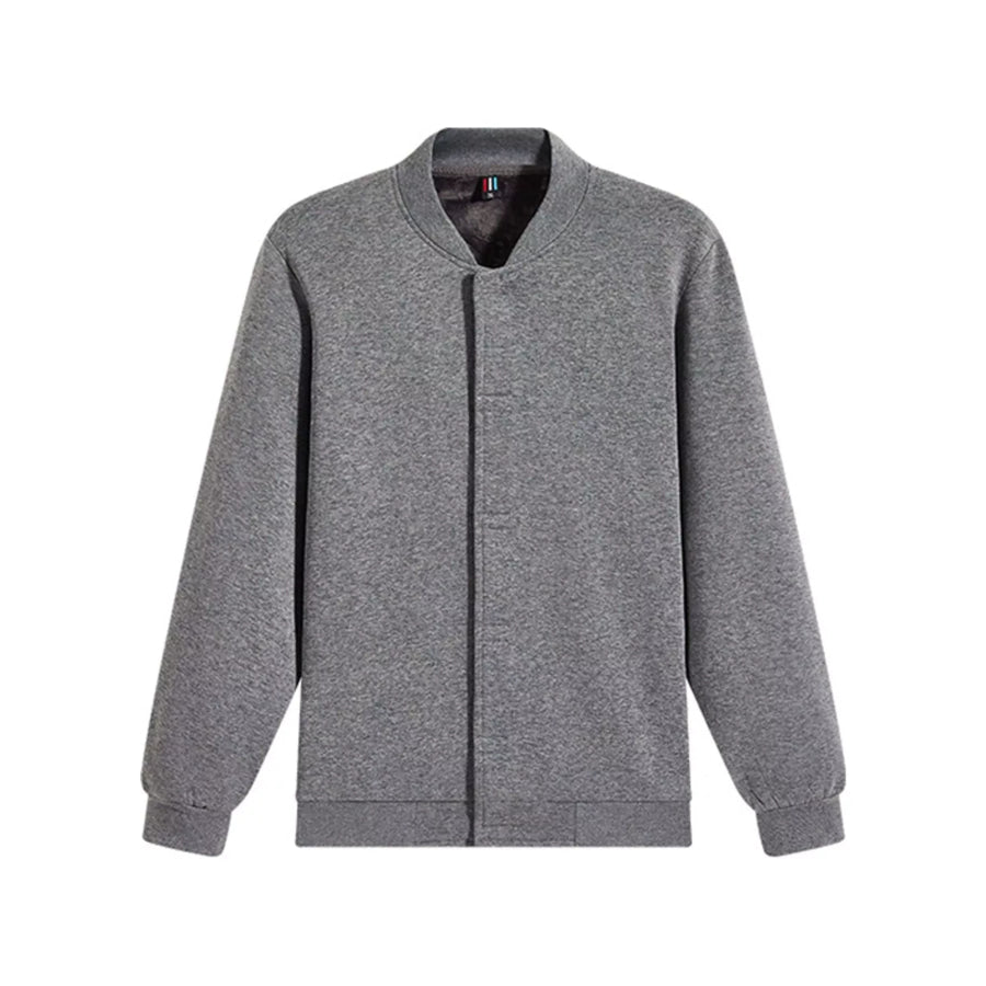 Men’s Plus Size Zip Up Long Sleeve Sweatshirt Gray / M Apparel and Accessories