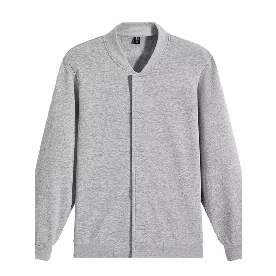Men’s Plus Size Zip Up Long Sleeve Sweatshirt Light Gray / M Apparel and Accessories