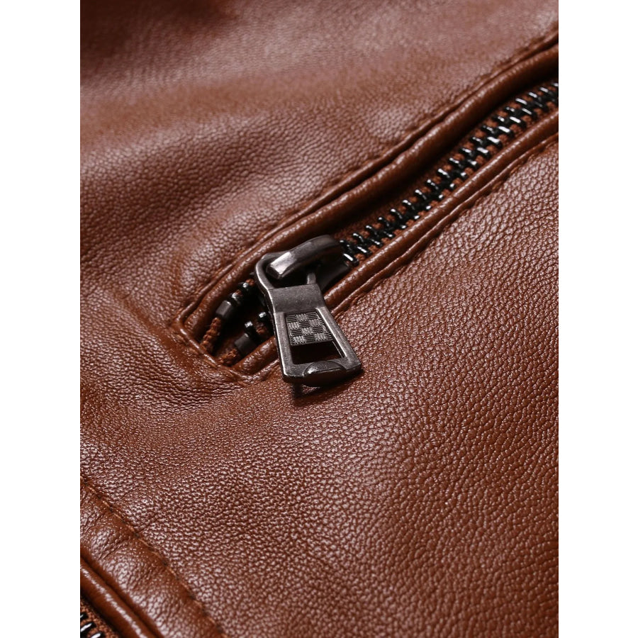 Men’s Plus Size Zip Up Motorcycle Jacket Apparel and Accessories