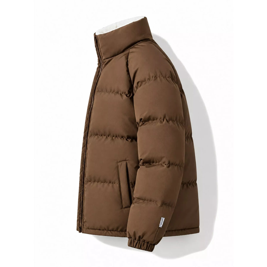 Men’s Plus Size Zip-Up Sherpa-Lined Puffer Jacket Apparel and Accessories