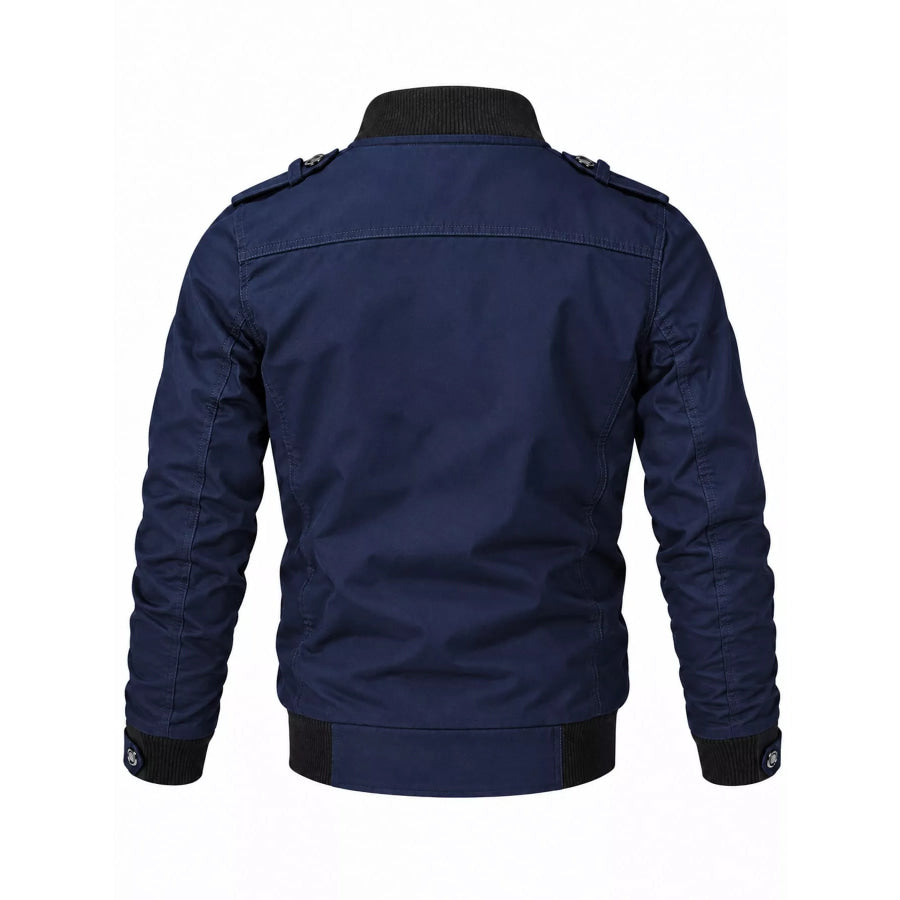 Men’s Plus Size Zip Up Stand Collar Casual Bomber Jacket Apparel and Accessories