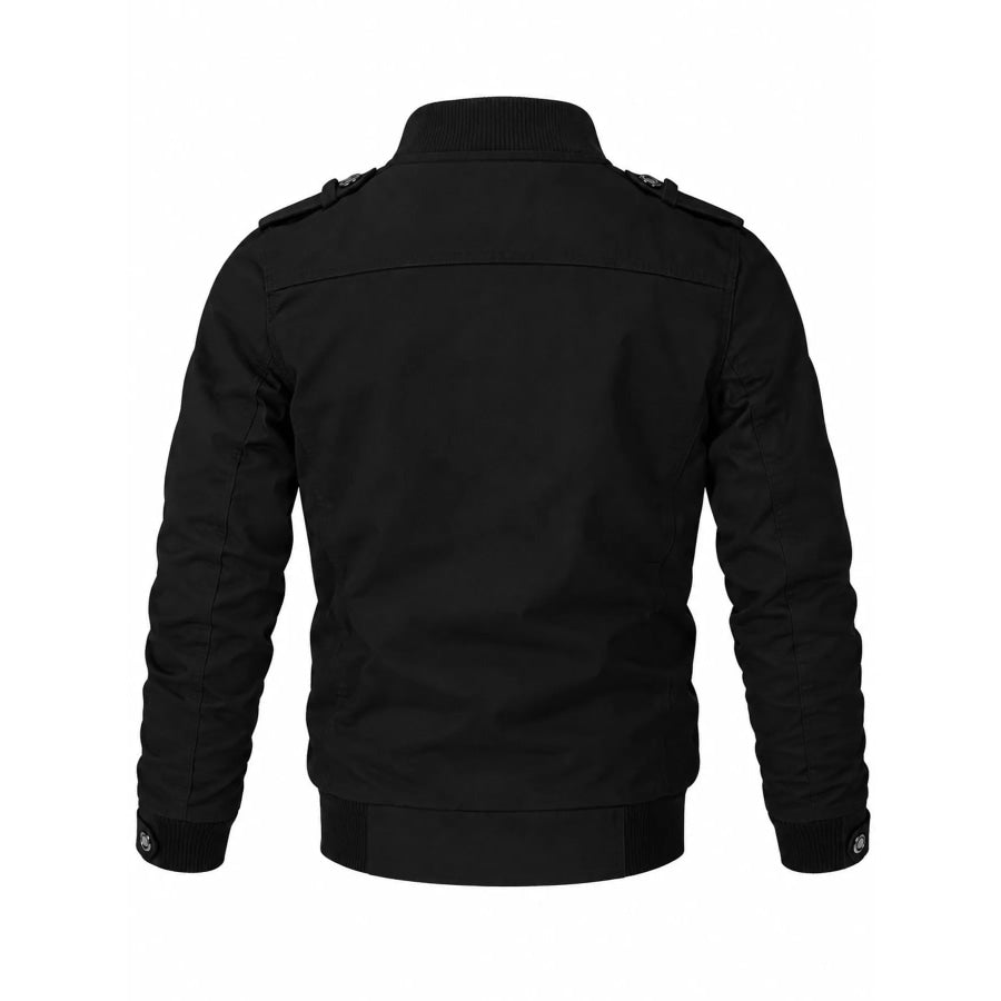 Men’s Plus Size Zip Up Stand Collar Casual Bomber Jacket Apparel and Accessories