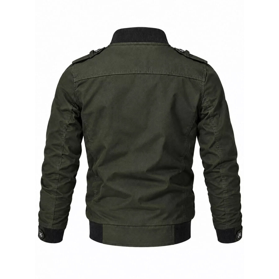 Men’s Plus Size Zip Up Stand Collar Casual Bomber Jacket Apparel and Accessories