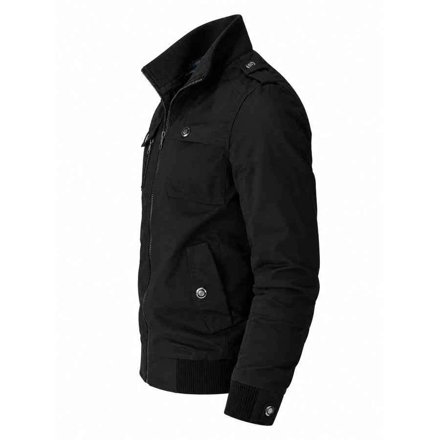 Men’s Plus Size Zip Up Stand Collar Casual Bomber Jacket Apparel and Accessories