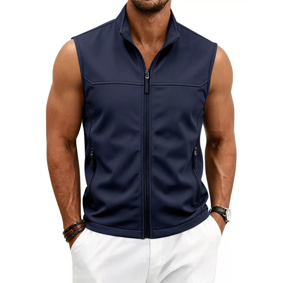 Men’s Plus Size Zip Up Vest Navy Blue / M Apparel and Accessories