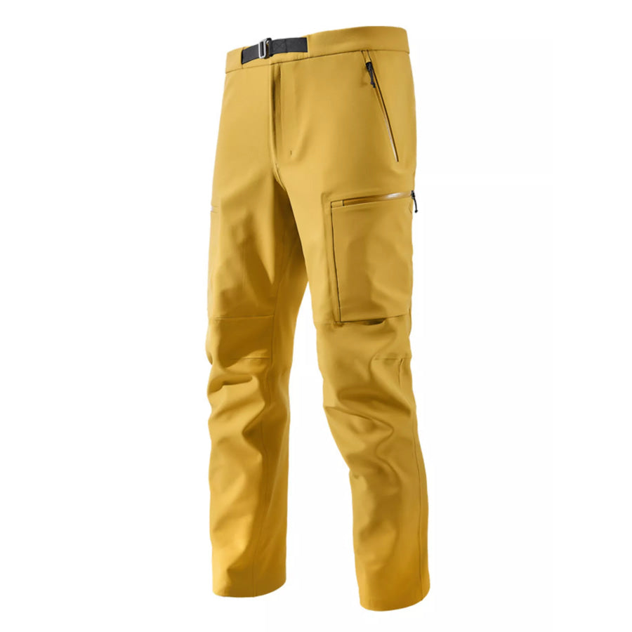 Men’s Plus Size Zipper Pocket Pants Yellow / M Apparel and Accessories