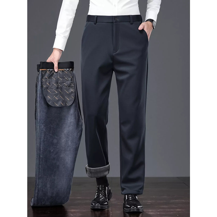 Men’s Pocketed Thermal Straight Leg Pants Apparel and Accessories