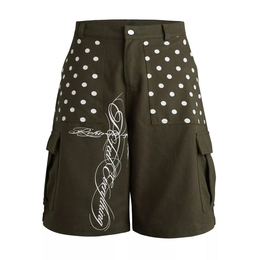 Men’s Polka Dot Cargo Capris Green / M Apparel and Accessories