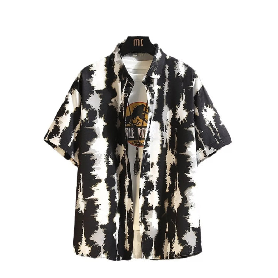 Men’s Printed Button Up Shirt and Shorts Set Apparel and Accessories