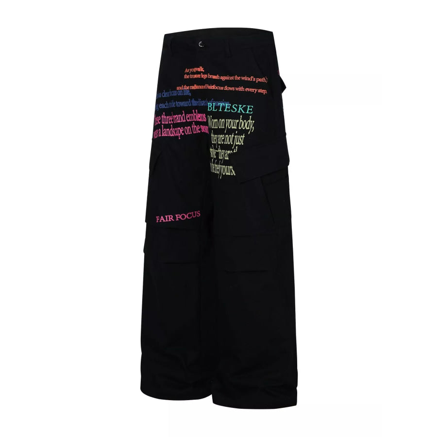 Men’s Printed Cargo Pants Black / S Apparel and Accessories