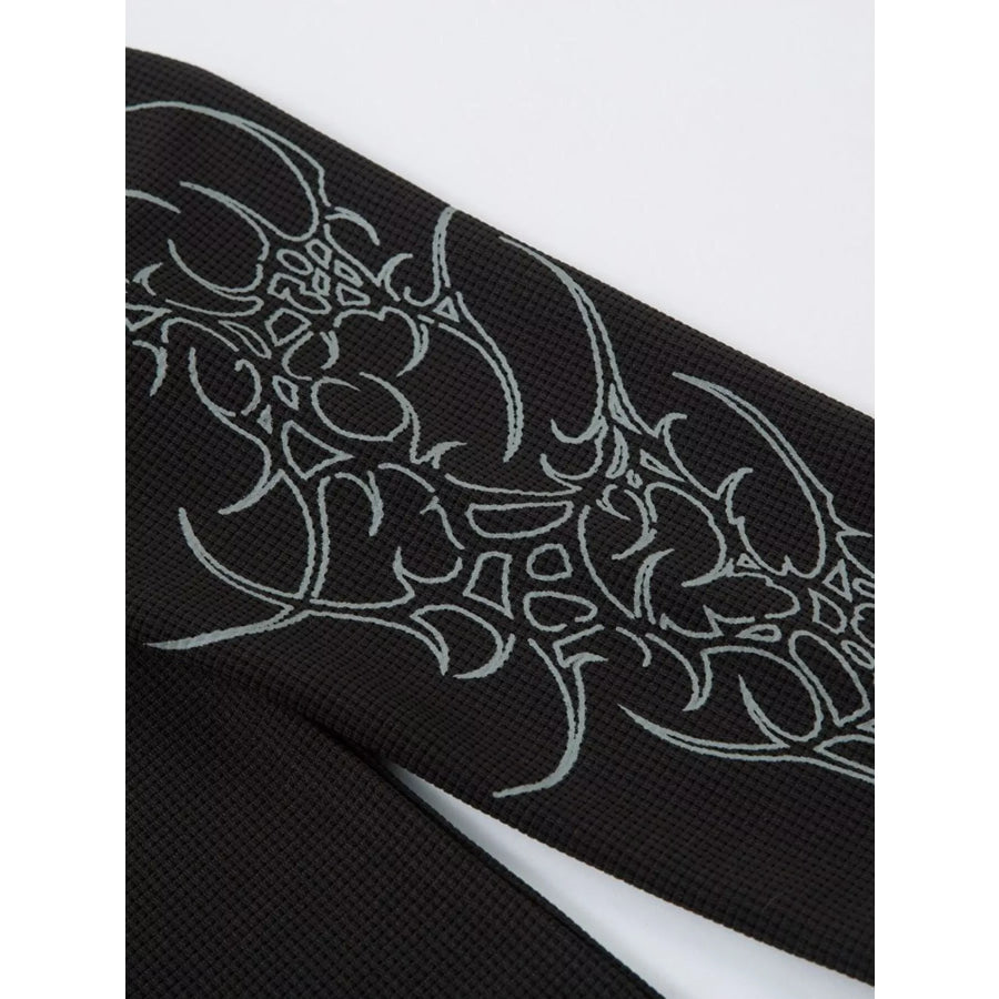 Men’s Printed Polo Collar Long Sleeve Top Apparel and Accessories