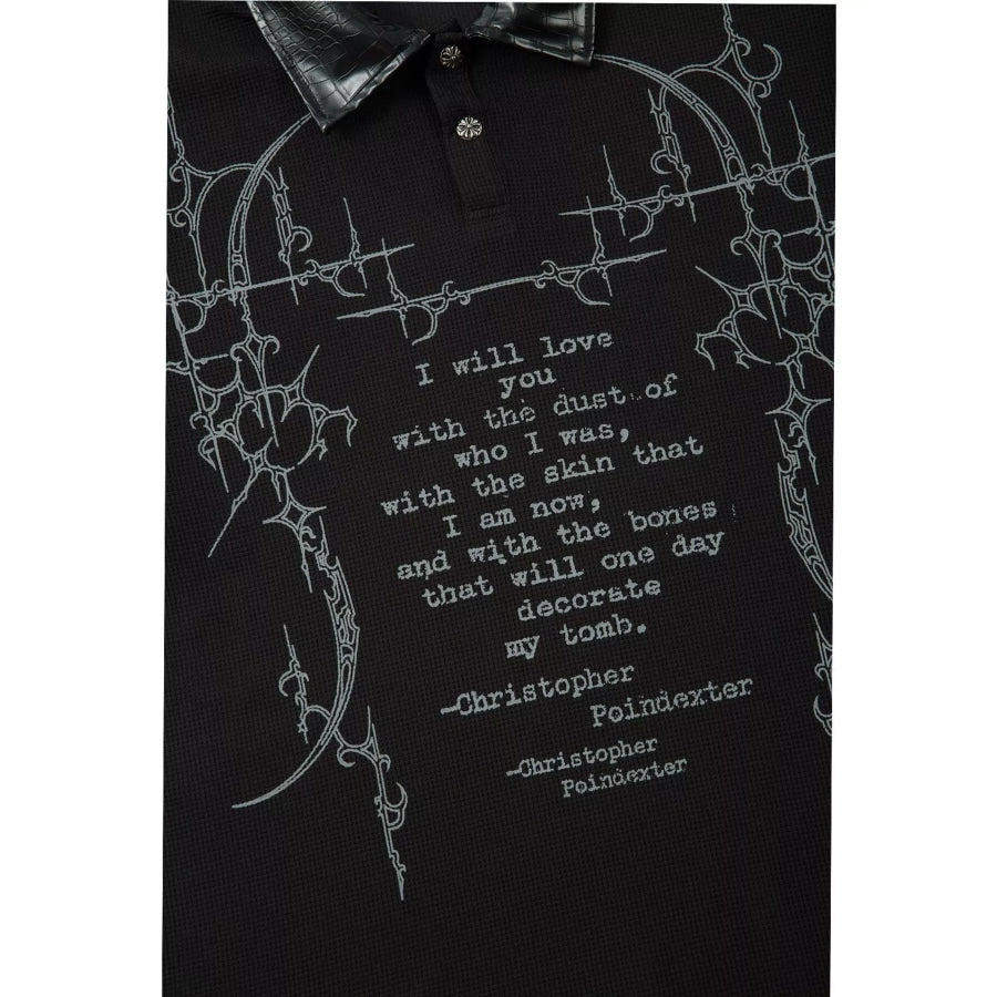 Men’s Printed Polo Collar Long Sleeve Top Apparel and Accessories