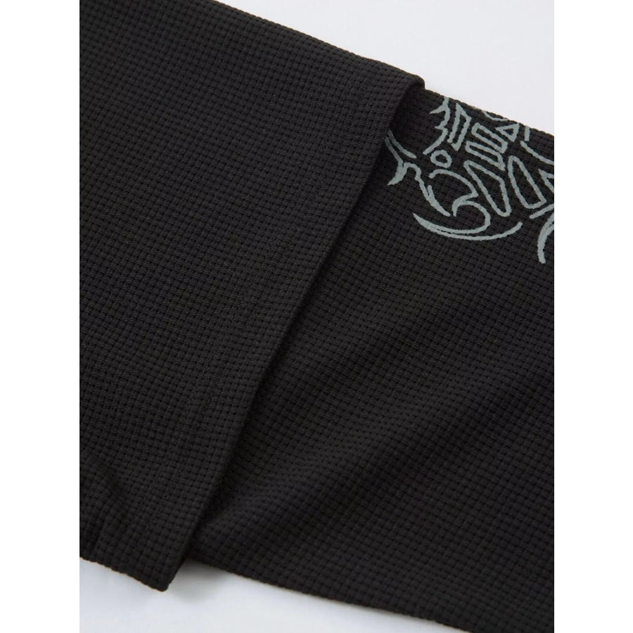 Men’s Printed Polo Collar Long Sleeve Top Apparel and Accessories