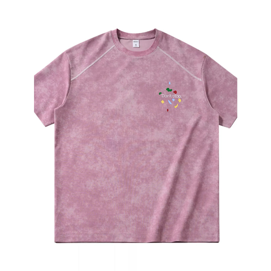 Men’s Printed Round Neck T-Shirt Pink / S Apparel and Accessories