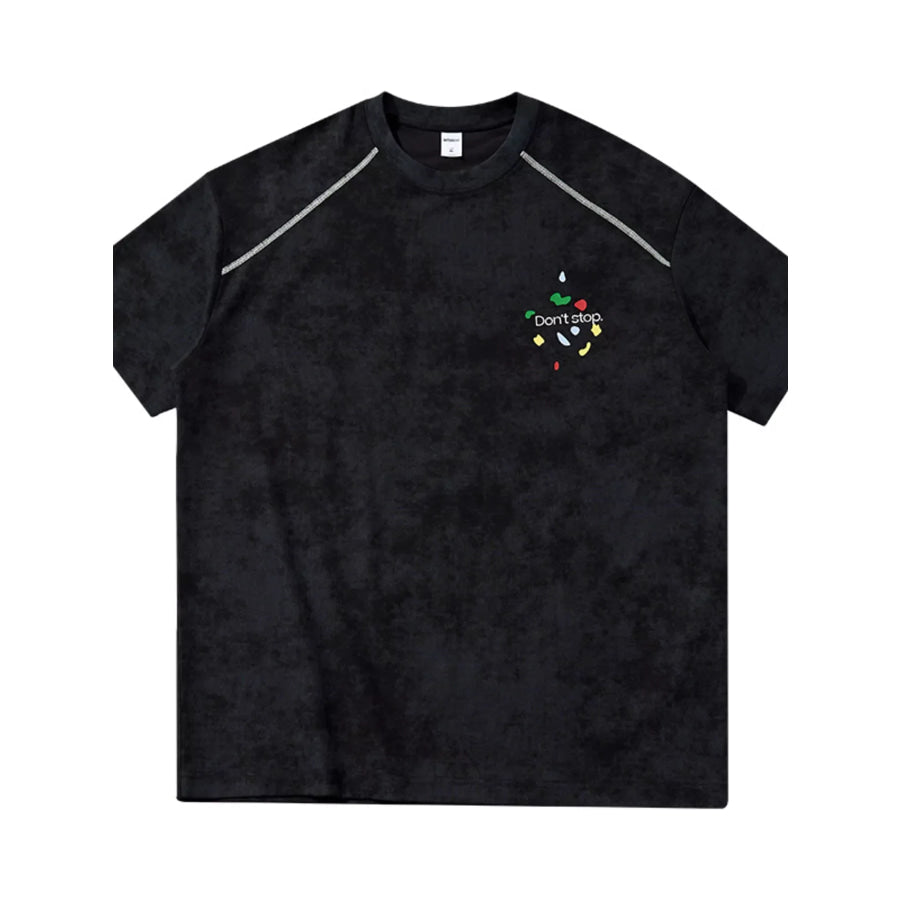 Men’s Printed Round Neck T-Shirt Black / S Apparel and Accessories