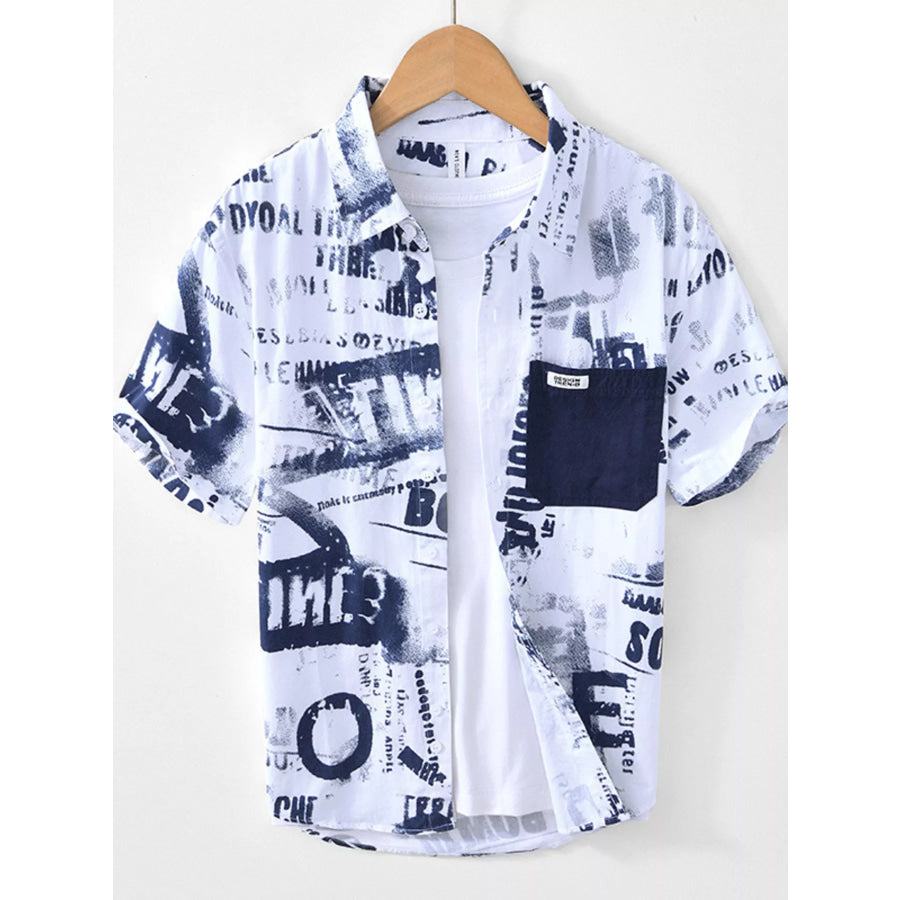 Men’s Printed Short Sleeve Shirt White / M Apparel and Accessories