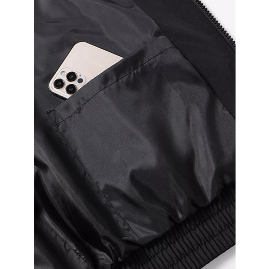 Men’s Racing-Inspired Zip Up Bomber Jacket Apparel and Accessories