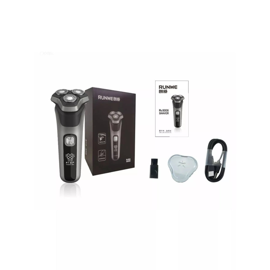 Men’s Rechargeable Waterproof Rotary Shaver with LED Display Black / ONESIZE Apparel and Accessories