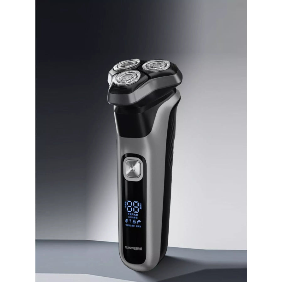 Men’s Rechargeable Waterproof Rotary Shaver with LED Display Black / ONESIZE Apparel and Accessories