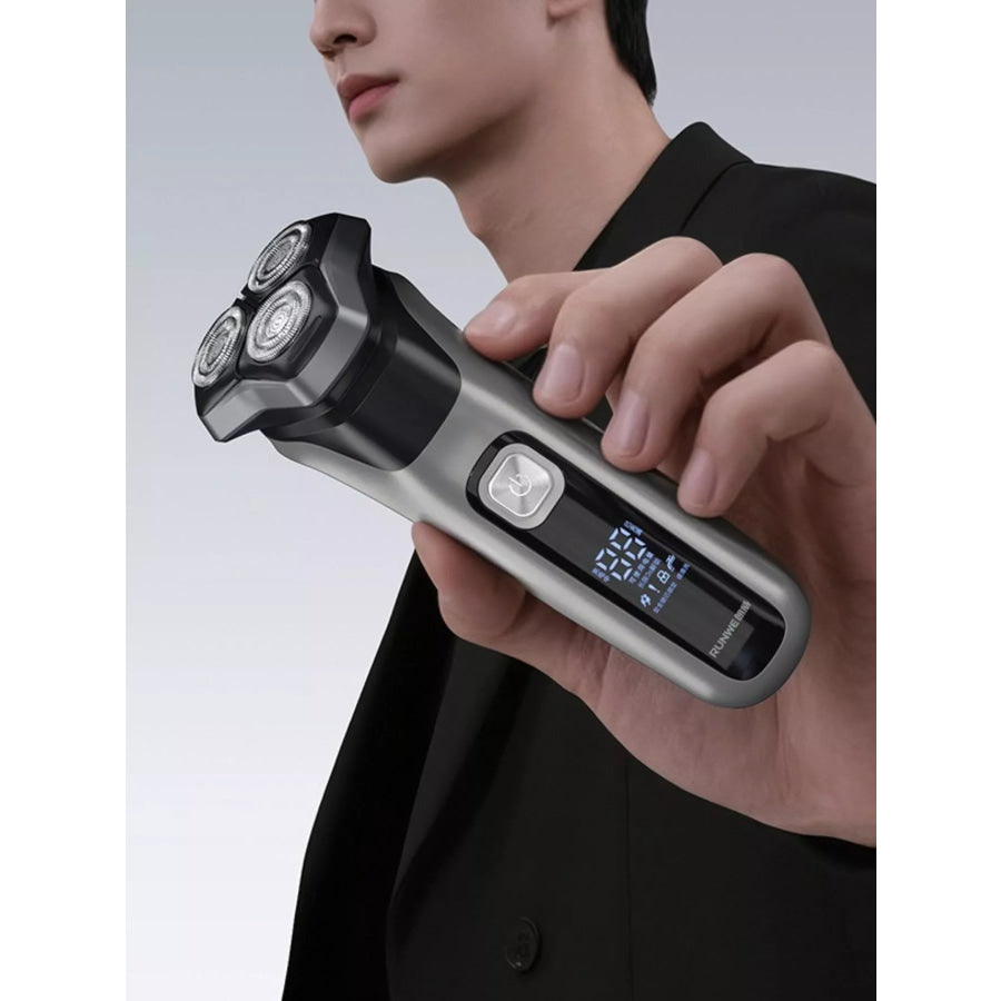 Men’s Rechargeable Waterproof Rotary Shaver with LED Display Black / ONESIZE Apparel and Accessories