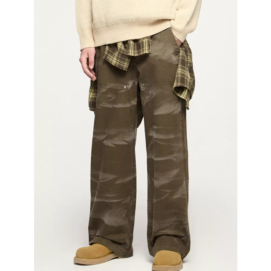 Men’s Relaxed Fit Cargo Jeans Coffee Brown / S Apparel and Accessories