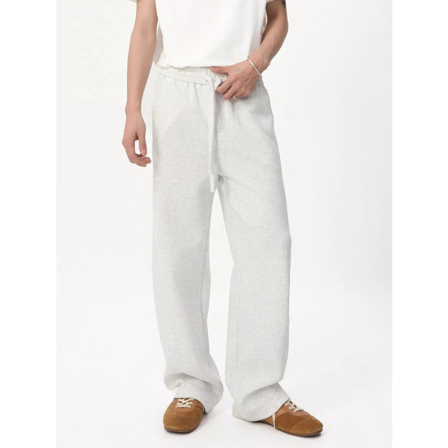 Men’s Relaxed Fit Drawstring Sweatpants White / M Apparel and Accessories