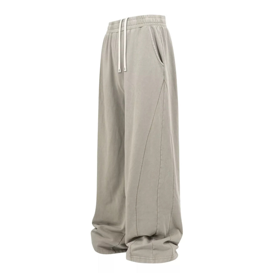 Men’s Relaxed Fit Wide Leg Pants Khaki / S Apparel and Accessories
