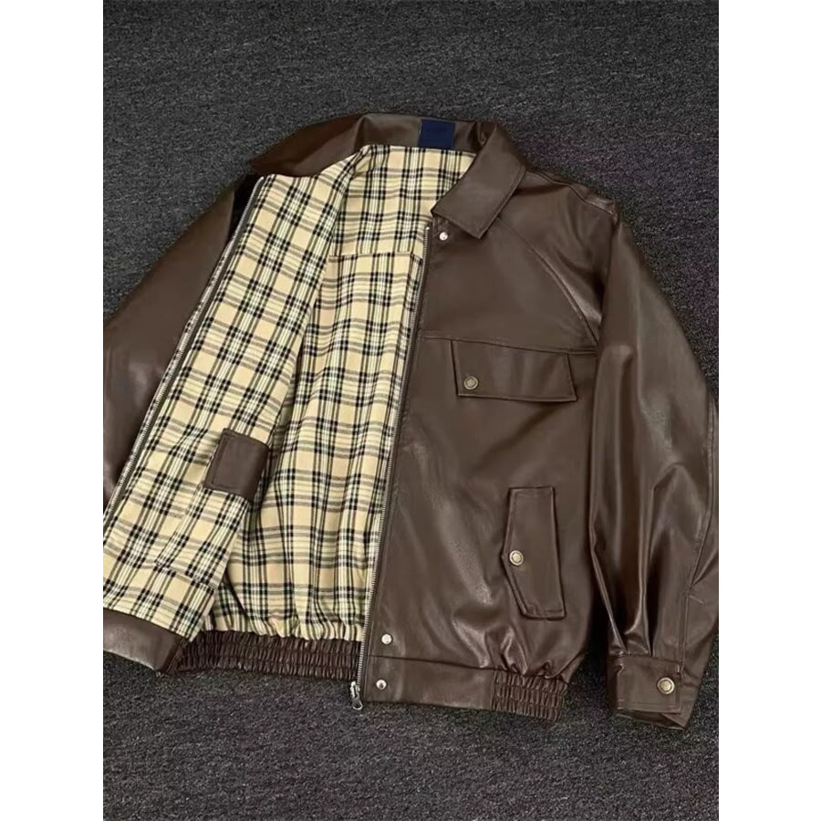 Men’s Reversible Zip Up Jacket Brown / M Apparel and Accessories