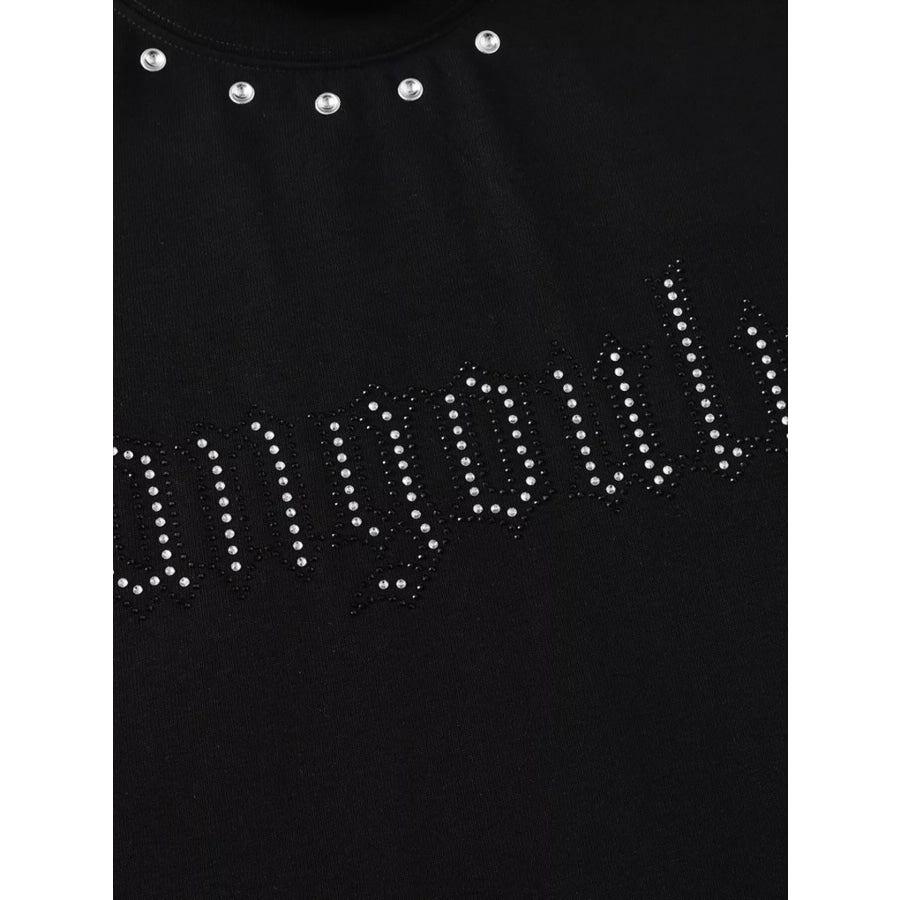 Men’s Rhinestone Mock Neck T-Shirt Apparel and Accessories